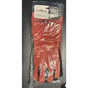 Camp Chef, Heat Guard GLV-15 Protective Leather Gloves for BBQ or Kitchen, Red